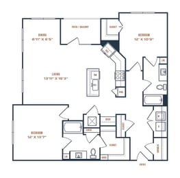 2 beds, 2 baths, 1,320 sqft, $2,450