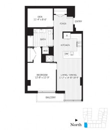 1 bed, 1 bath, 974 sqft, $3,055