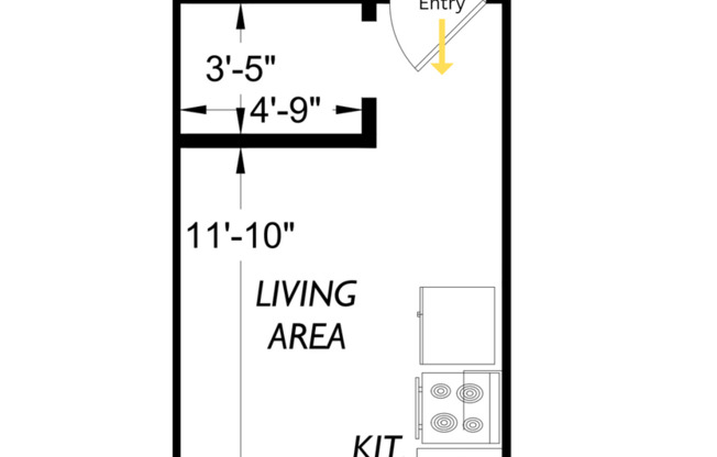 Studio, , 160 sqft, $799, Unit 109