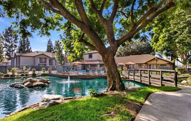 Pond and Outdoor area to walk at Citrine Hills, Ontario, CA