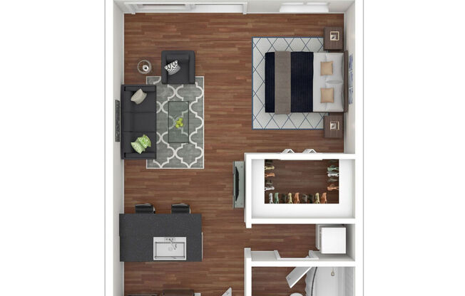 Studio, 1 bath, 512 sqft, $2,466