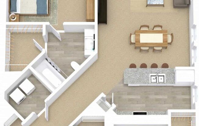 2 beds, 1 bath, 879 sqft, $1,343, Unit N-6E