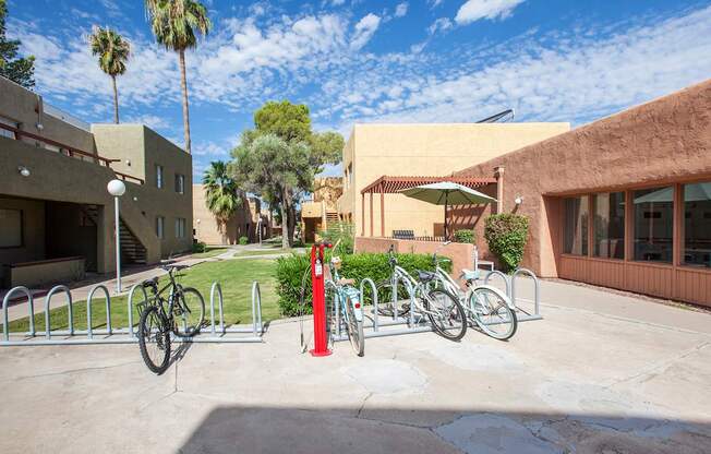 Bike Maintenance Rack at Zona Verde Apartments in Tucson Arizona