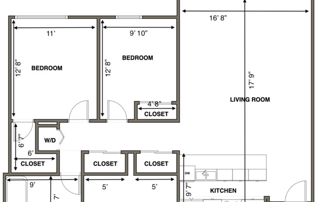 2 beds, 1 bath, 970 sqft, $2,795, Unit 302