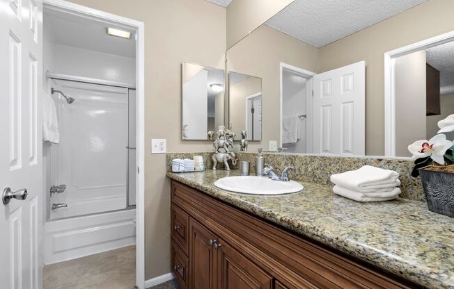 Mar Vista Apartments Bathroom with Upgraded Counter Tops and Cabinets