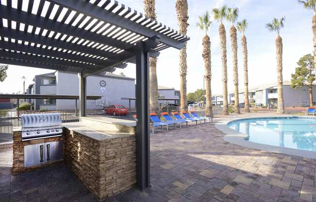 Pool Cabana & Outdoor Grilling Area at The Bristol at Sunset, Henderson, NV