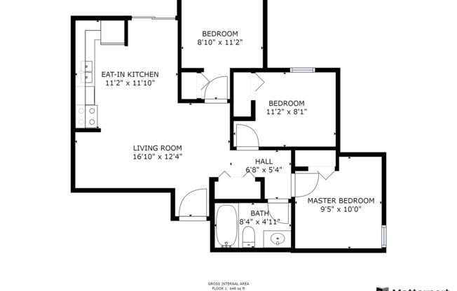 3 beds, 1 bath, 700 sqft, $1,200