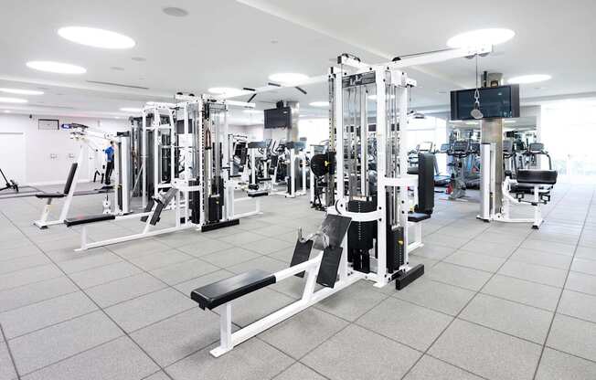 Gym at La Jolla Crossroads Apartments, San Diego