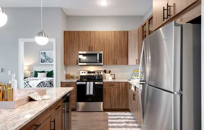 Stainless Steel Appliances in Kitchen - Nuvelo at Parkside Apartments