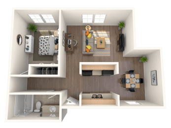 1 bed, 1 bath, 633 sqft, $905