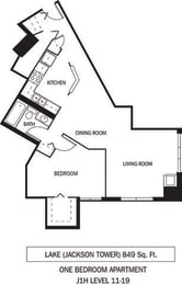 1 bed, 1 bath, 849 sqft, $1,627