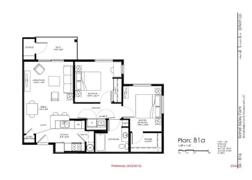 2 beds, 1 bath, 877 sqft, $2,332