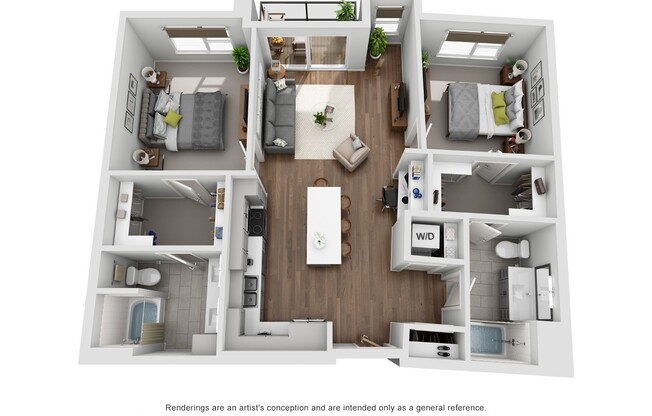 2 beds, 2 baths, 1,083 sqft, $1,610, Unit 221