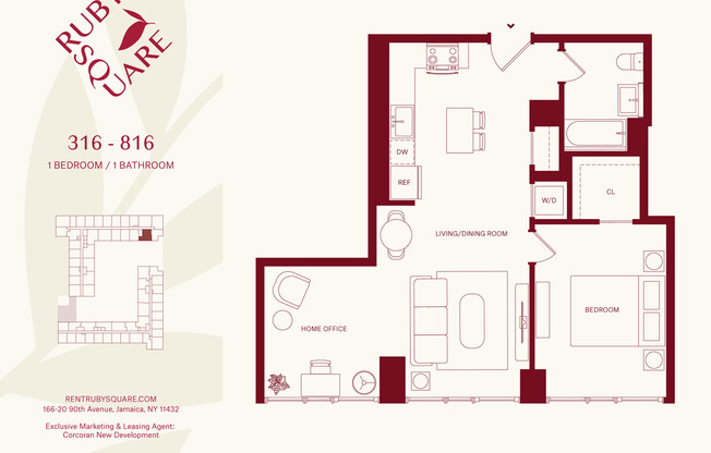 1 bed, 1 bath, $3,410, Unit 1616