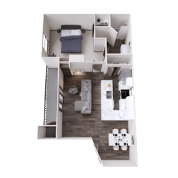 1 bed, 1 bath, 833 sqft, $1,223