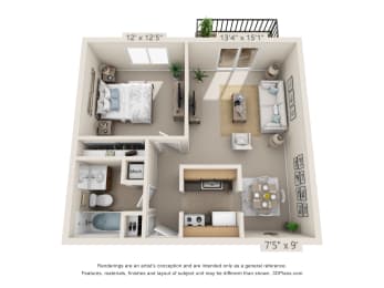 1 bed, 1 bath, 652 sqft, $1,105