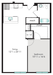 1 bed, 1 bath, 772 sqft, $2,518