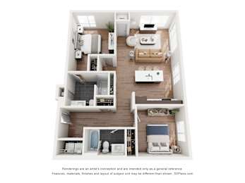 2 beds, 2 baths, 1,073 sqft, $2,021