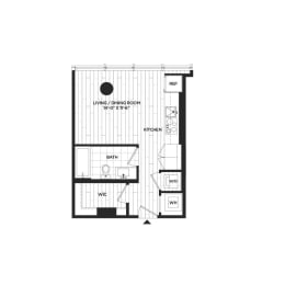 Studio, 1 bath, 414 sqft, $1,792