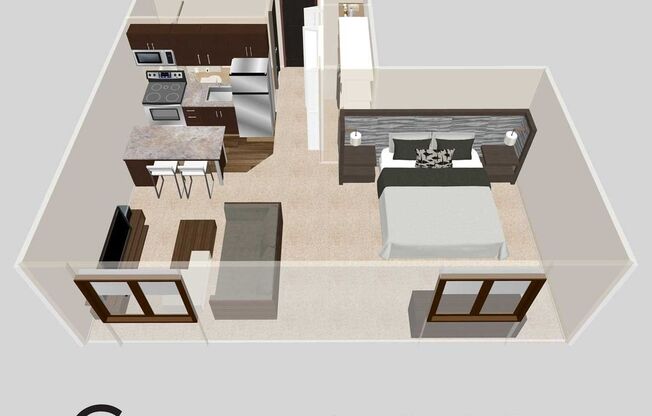 Studio, 1 bath, 300 sqft, $1,230, Unit 102-201