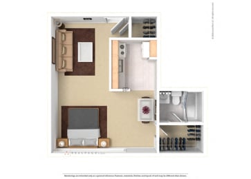 Studio, 1 bath, 650 sqft, $1,877