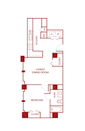 1 bed, 1 bath, 630 sqft, $1,400