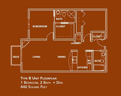 1 bed, 2 baths, 840 sqft, $1,695, Unit 605