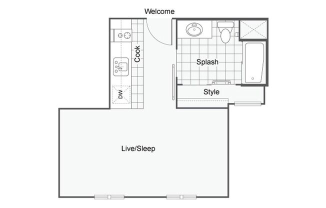 Studio, 1 bath, 227 sqft, $1,950, Unit 435-409