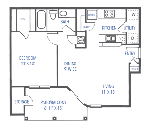 1 bed, 1 bath, 641 sqft, $1,902