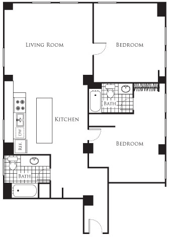 2 beds, 2 baths, 1,425 sqft, $3,093, Unit 1301