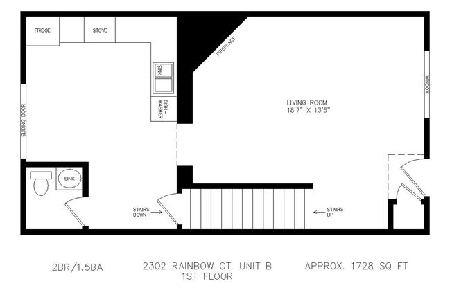 2 beds, 1.5 baths, 1,728 sqft, $1,175