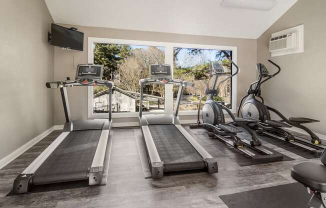 Fitness Center at Poplar Place Apartments in Carrboro, NC