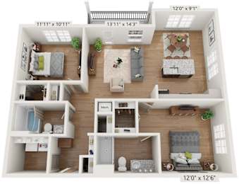 2 beds, 2 baths, 1,145 sqft, $1,640