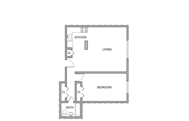 1 bed, 1 bath, $2,625, Unit E3G