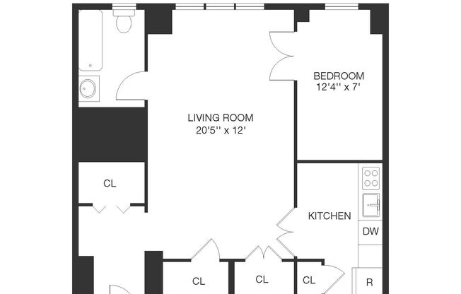 1 bed, 1 bath, 630 sqft, $3,925, Unit 6-F