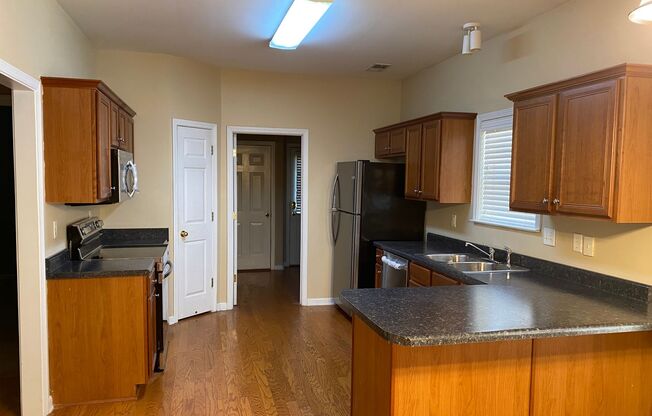 Adorable 3 bedroom 2 bath new carpet, gas fireplace, small fenced patio area.  Pets allowed with owner approval. Available immediately upon approved application. Lease only owner will manage.