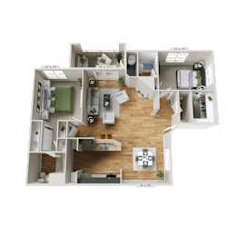 2 beds, 2.5 baths, 1,098 sqft, $1,621