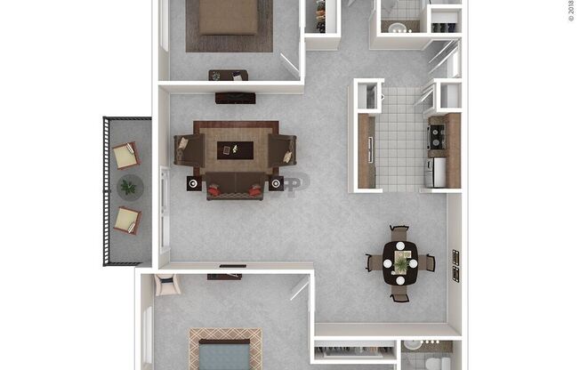 2 beds, 2 baths, 1,025 sqft, $1,030