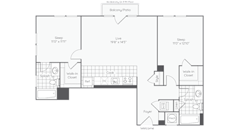 2 beds, 2 baths, 1,071 sqft, $2,690