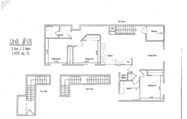 3 beds, 2 baths, 1,239 sqft, $2,475, Unit 18