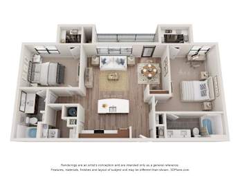 2 beds, 2 baths, 1,102 sqft, $2,077