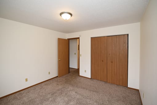 An Empty Bedroom at Covington Place Apartments, Minnesota