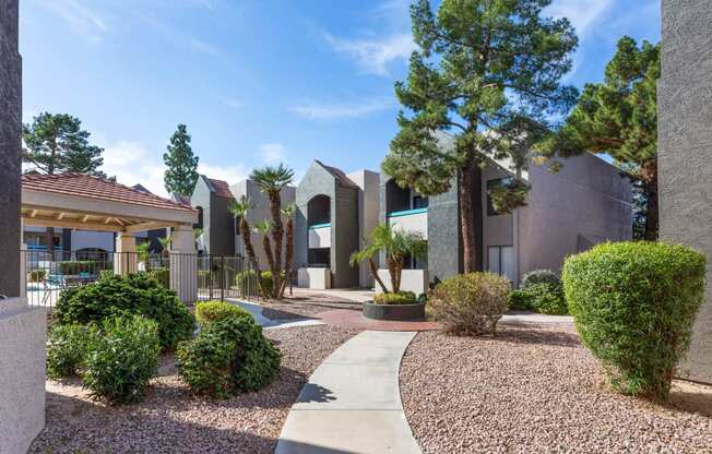 Courtyard view on a sunny day at Paseo 51, Arizona