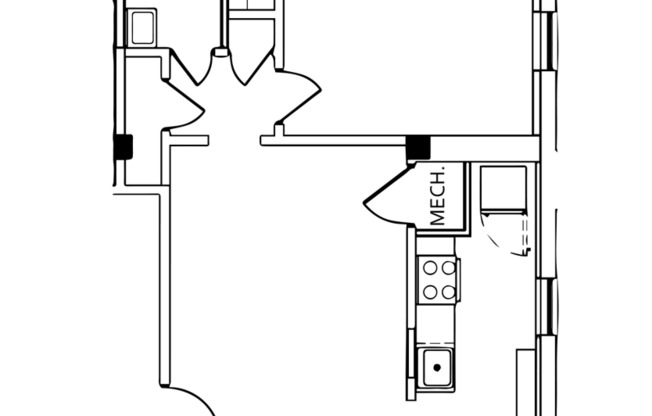 1 bed, 1 bath, 613 sqft, $1,530