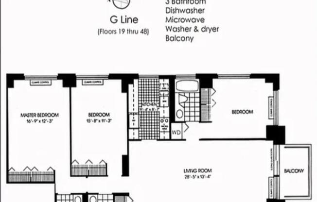 3 beds, 3 baths, $11,500, Unit 10G