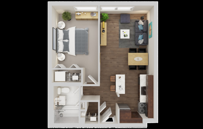 1 bed, 1 bath, 530 sqft, $1,222, Unit 206