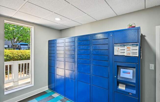 Secure package locker system for residents at Amber Grove Apartments in Marietta GA