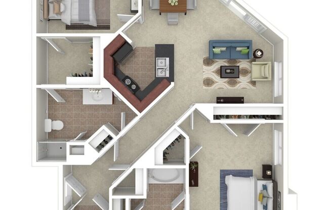 2 beds, 2 baths, 1,187 sqft, $1,934