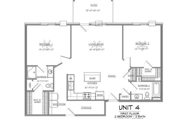 2 beds, 2 baths, 1,232 sqft, $1,899.99, Unit 1005-03