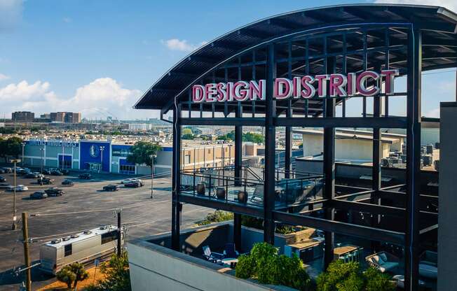 a view of the design district from the top of the building